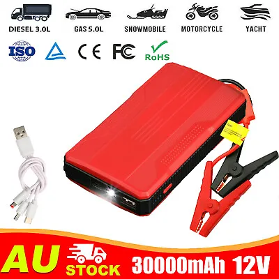 $35.99 • Buy 12V 30000mAh Car Jump Starter Booster Auto Jumper Battery USB Power Bank Charger