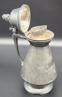 Antique 1879 Middletown Plate Co. Quadruple Plated Hard White Metal Pitcher  • $29