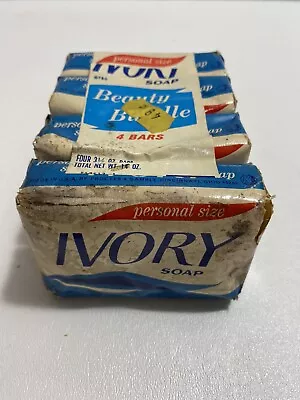 Vintage NOS 1960s 1970s 4 Ivory Bar Soap Beauty Bars 3.5 Oz Each Made In USA • $37.49