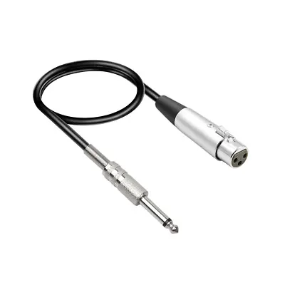XLR Female To 6.35mm 1/4 Inch TS Male Mono Jack Unbalanced Microphone Cable B24 • $8.99