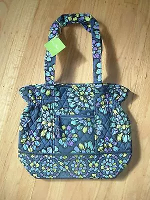 NWT VERA BRADLEY RETIRED Indigo Pop Tote Bag Purse BLUE PURPLE LIME -BRAND NEW! • $31.79