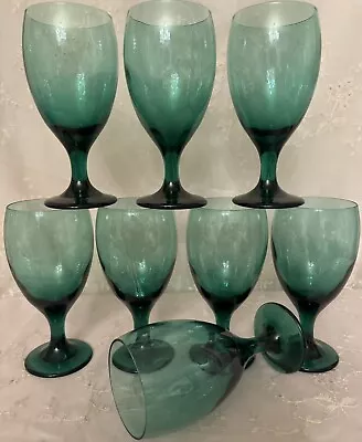 Libby’s Vintage Teardrop Emerald Green  12 Oz Goblets Set Of (8) • $30