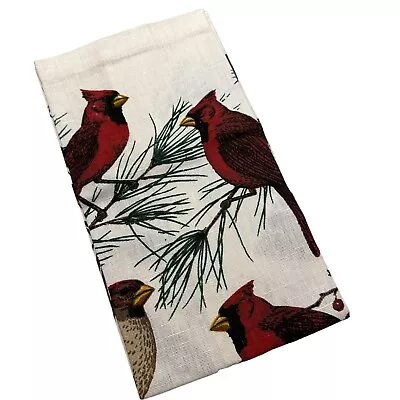 Vintage Kay Dee Winter Cardinal Tea Towel Hand Towel Dish Towel • $14.99