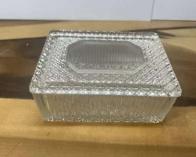 Stunning Vintage MCM Cut Glass Dresser Trinket Box - Rene Lalique? • $50