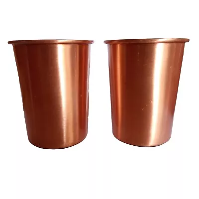 2x 100% Pure Copper 300 Ml Luxury Glass Ayurvedic Benefits Water Tumbler Cup • $15