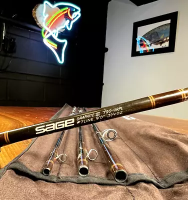 Sage Graphite III 790-4RPL 9'0  7WT Fly Rod - USED • $59.99