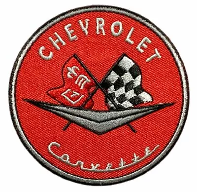 Corvette Racing Checker Flags Sports Cars Patch (Iron On Sew On - C5) • $7.99