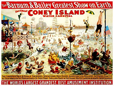 Vintage Circus POSTER.Style Graphic.Barnum Coney Island.interior Art Decor.565 • $48