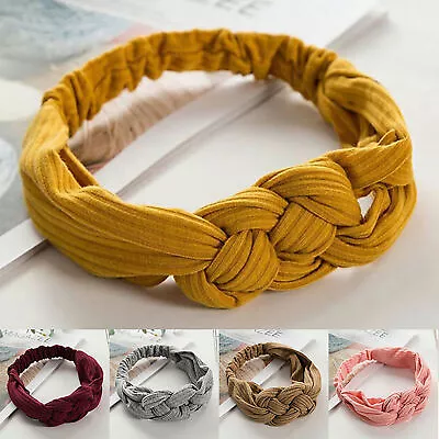 Women Girl Wide Turban Twist Knot Headwrap Headband Elastic Bandana Hair Band • $10.16