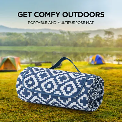 Large Picnic Mat Waterproof Blanket Outdoor Camping Beach Fleece Rug • $32.95