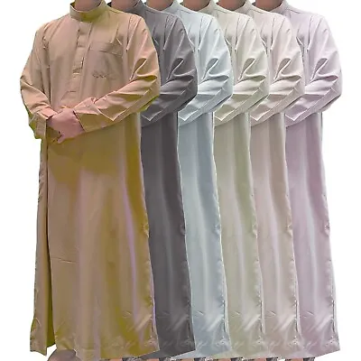 Luxury Size 56-62 Uae SAUDI Thobe Jubba Men Ramadan Eid Umrah Hajj Islamic Gift • £19.97