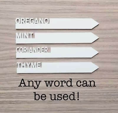 £1.35 • Buy Herb Garden Markers, Plant Stakes, Allotment Tag, Plastic Seed Labels, Gardening