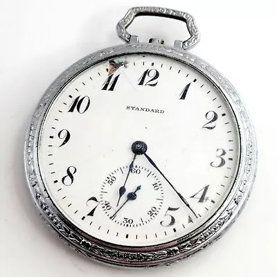 1921 New York Standard Usa Antique Mechanical Pocket Watch Art Deco Vintage • £55