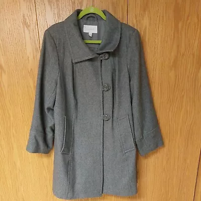Realtivity Gray Wool Peacoat Womens Plus Sz 2X Winter Coat MRP $200 BEAUTIFUL  • $33.99