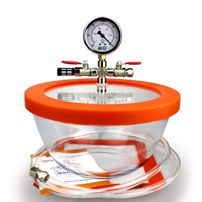 $65 • Buy BACOENG 2.8 QT Glass Pyrex Vacuum And Degassing Chamber With Acrylic Lid