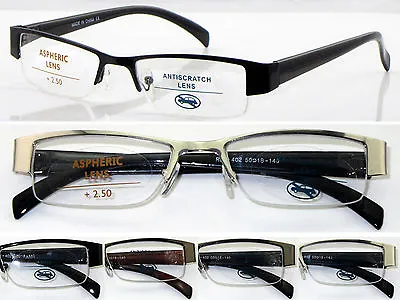 £11.69 • Buy L402 Superb Semi-Rimless Metal Smart Reading Glasses/Aspheric Lenses/Plastic Arm