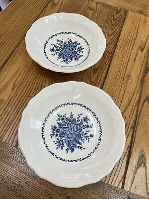 Vintage Mayhill Federalist Ironstone Blue And White Shallow Bowls Set Of TWO • $14