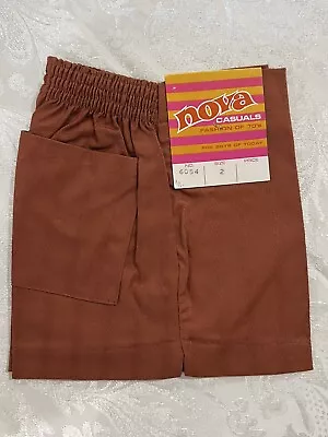NOVA Casuals Vintage Fashion Of The 70s Kids Shorts Size 2 RED/BROWN - NEW Retro • $12.72