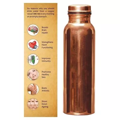 1 Litre Leakproof 100% Pure Copper Water Bottle Flask Health Benefits FreeShip • $34.64