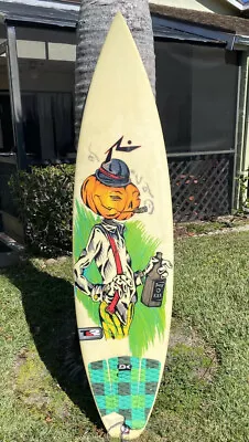 Rusty Surfboard 6’1 Custom Art Work Smoking Pumpkin Man Great Condition • $500