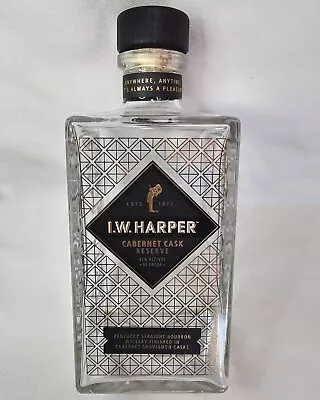 I.W. Harper Cabernet Cask Reserve Straight Bourbon Whiskey Empty Bottle Decanter • $8.99