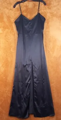 FOR LOVE & LEMONS Womens Dress Large Black Slip Maxi Thigh High Slit ON POINTE • $78.88