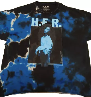 H.E.R When We Goin’ Slide Concert Tour Adult Size X-Large XL Music Blue T-Shirt • $16.95