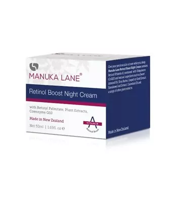 Manuka Lane Retinol Boost Night Cream Plant Extracts & CoQ10 1.69 Fl Oz • $14.95