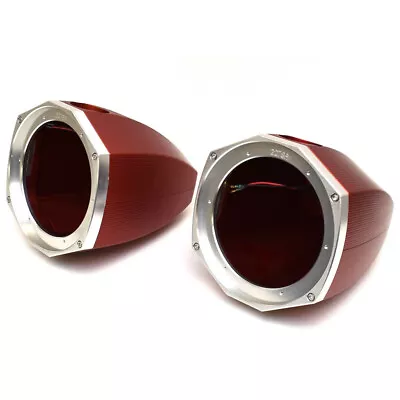 MasterCraft Boat Speaker Cans 404842 | W/ Lights Red Anodized 8.5 Inch (Pair) • $3994.32