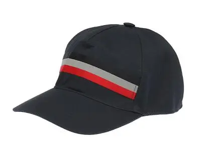 New Moncler Men's Navy Blue Cotton Web Baseball Cap Hat One Size Rfid Code • $187.49