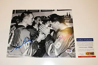 George Armstrong & Andy Bathgate Dual Signed Stanley Cup 8x10 Photo Psa/dna Coa  • $199.99