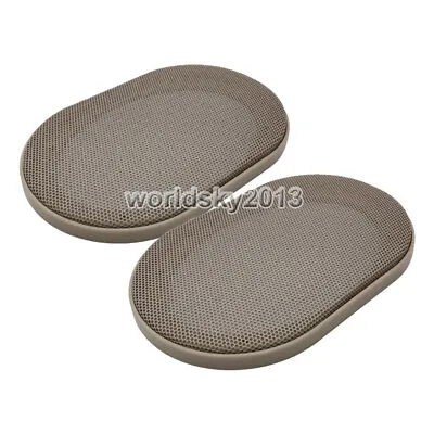 2pcs 4 X6  Inch Audio Speaker Cover Decorative Circle Metal Mesh Grille #Beige • $10.98