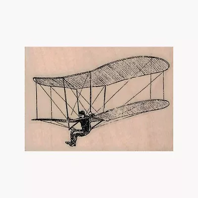 Mounted Rubber Stamp Man In Bi-Glider Victorian Man Steampunk Flying Man • $10.45