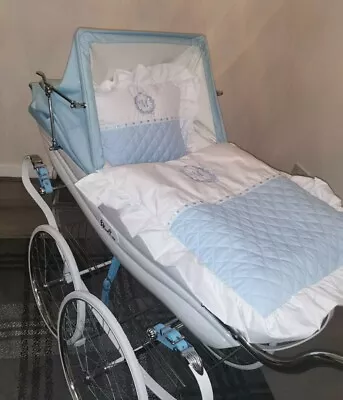 Beautiful Pram Quilt Set Suit Silver Cross Kensington & Balmoral Prams  • £59.95