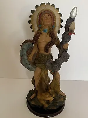 Native American Man Figure Male Indian Warrior Statue Ornament 25cm Figurine • £27.99