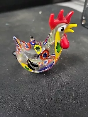 Vintage Tiny Art Glass Rooster Variety Of Colors • $15