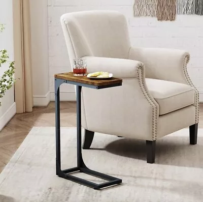 Narrow C Shaped Side End Table Set /2 Farmhouse Living Room Slim Tray Bathroom • $59.99