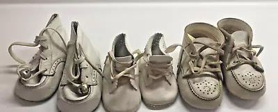 Vintage Baby Punched Hole Shoes Lace-up  Mixed Lot Of 3 • $14.50