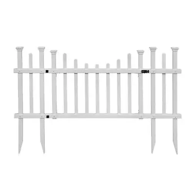 Zippity Outdoor Products Vinyl Fence Gate 5'x2.5' Spaced-Picket Dog-Eared White • $95.74