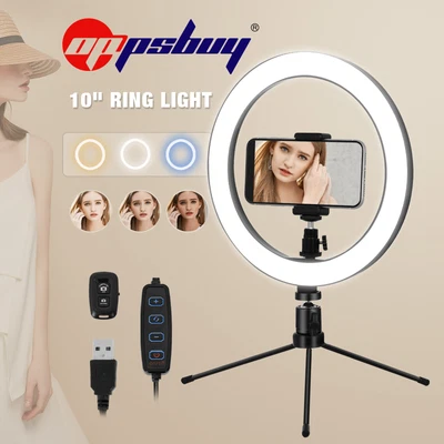 $19.95 • Buy LED Ring Light With Tripod Stand Phone Holder Dimmable Studio Photo Selfie Lamp