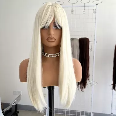 Synthetic Wig Party Heat Resistant Hair Daily Wear Platinum Blonde Long Straight • £13.99