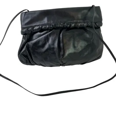 Morris Moskowitz Genuine Leather Womens Black Shoulder Bag Vintage Purse Handbag • $20.69
