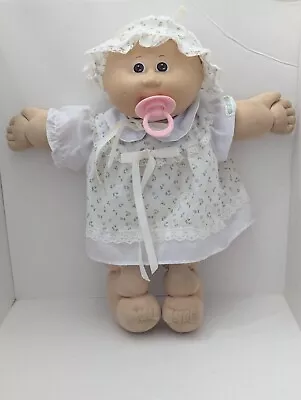 Vintage 1985 Cabbage Patch Kids Bald Brown Eyed Preemie Baby Doll With Pacifier • $20