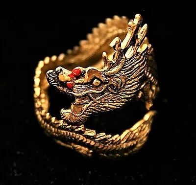 Vintage Golden Dragon Toy Gum Vending Machine Prize Metal Ring 1960s NOS New • $14.99