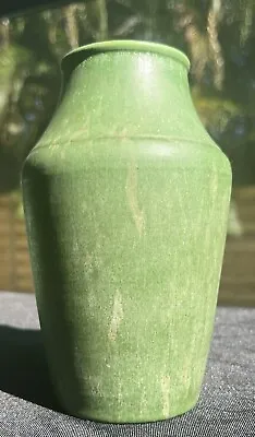 Hampshire Pottery Matte Green Hand Thrown Vase Arts Crafts Unusual Form • $250