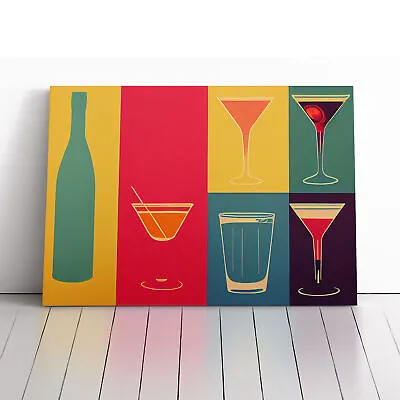 Retro Cocktail Art Vol.2 Canvas Wall Art Print Framed Picture Decor Living Room • $37.29