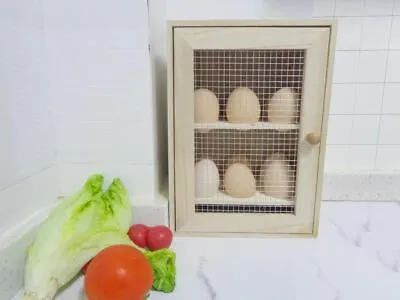 2-Tier Wooden Chicken EGG House Cupboard Cabinet 12 EGG Holder Storage EGG Rack • £12.90