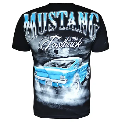 T-shirt Racing Race Car Ford Mustang Vintage Mens Black Is Louder Than Heartbeat • £16.50
