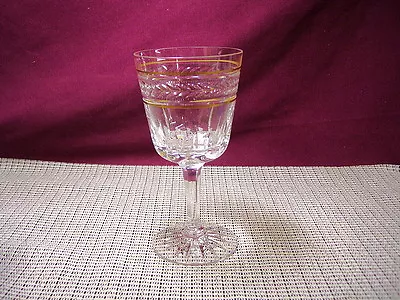 Elegant Seneca Crystal Gold Brocade Pattern Cordial Stem • $19.95