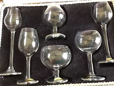 Rare MOSER Czech Moser Club Members Physiognomical Set Of Six Snifters Clear IOB • $215